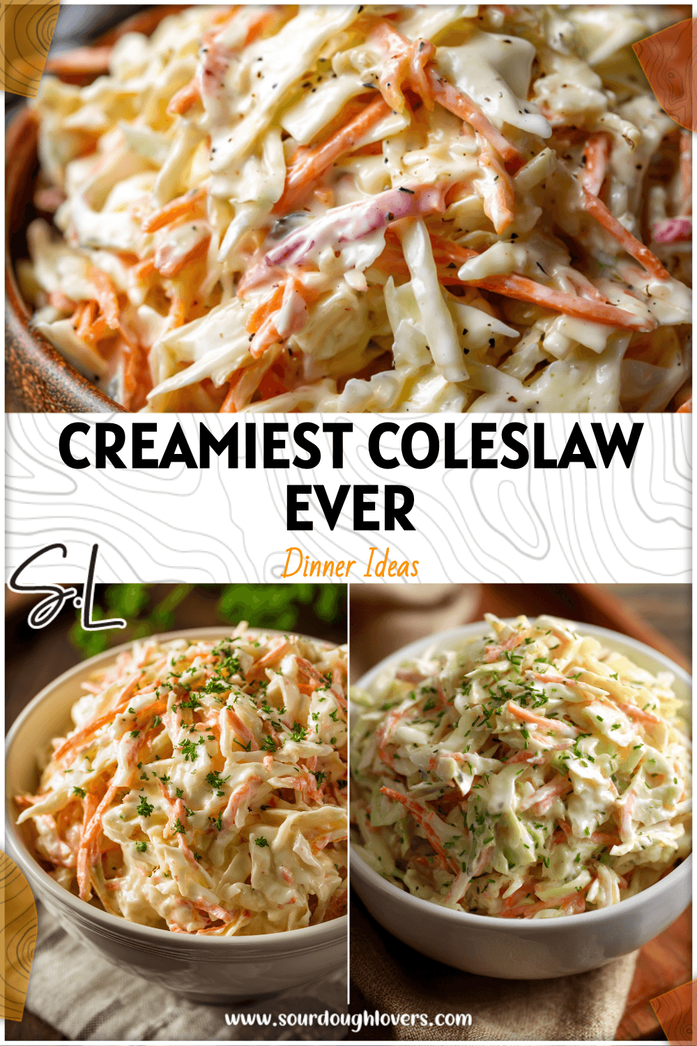 Bowl of creamy Garlic Coleslaw with shredded cabbage and carrots as the Best Coleslaw Ever side dish. 2026